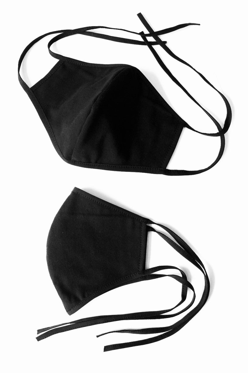 Baumwollmaske 2-lagig zum binden Cup Form schwarz - STANDARD 100 by OEKO-TEX Baumwollmaske 2-lagig zum binden Cup Form schwarz - STANDARD 100 by OEKO-TEX